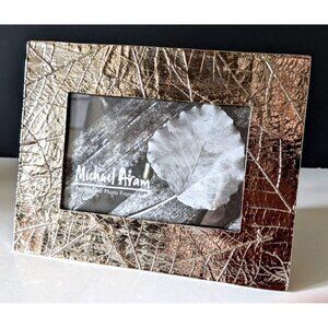 Michael Aram Designer Photo Frame Forest Leaf Cast Metal Silver Color 4 * 6 in